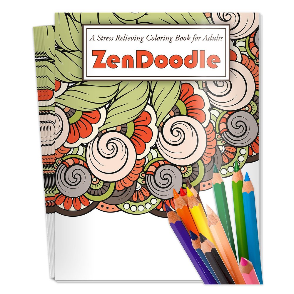 ZOCO ZenDoodle Coloring Book Bundles 25 Bulk Pack with Pencils Mindfulness Gifts for Adults, Seniors, Teens Great for Wellness Programs, Group Activities & Assisted Living