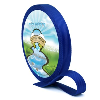 Country Brook Design - Nylon Webbing 1 Inch Straps for Tactical Goods, Backpack Straps, Loops, Slings, Outdoors, Indoors, Crafting, DIY (Royal Blue, 20 Yards)