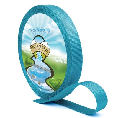 Country Brook Design - Nylon Webbing 1 Inch Straps for Tactical Goods, Backpack Straps, Loops, Slings, Outdoors, Indoors, Crafting, DIY (Ice Blue, 10 Yards)