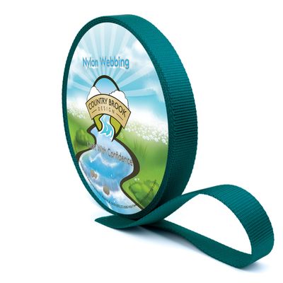 Country Brook Design - Nylon Webbing 1 Inch Straps for Tactical Goods, Backpack Straps, Loops, Slings, Outdoors, Indoors, Crafting, DIY (Teal, 20 Yards)