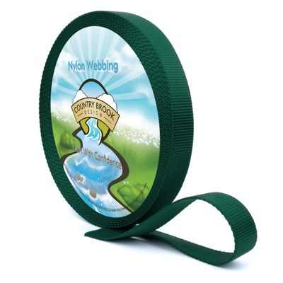 Country Brook Design - Nylon Webbing 1 Inch Straps for Tactical Goods, Backpack Straps, Loops, Slings, Outdoors, Indoors, Crafting, DIY (Green, 20 Yards)