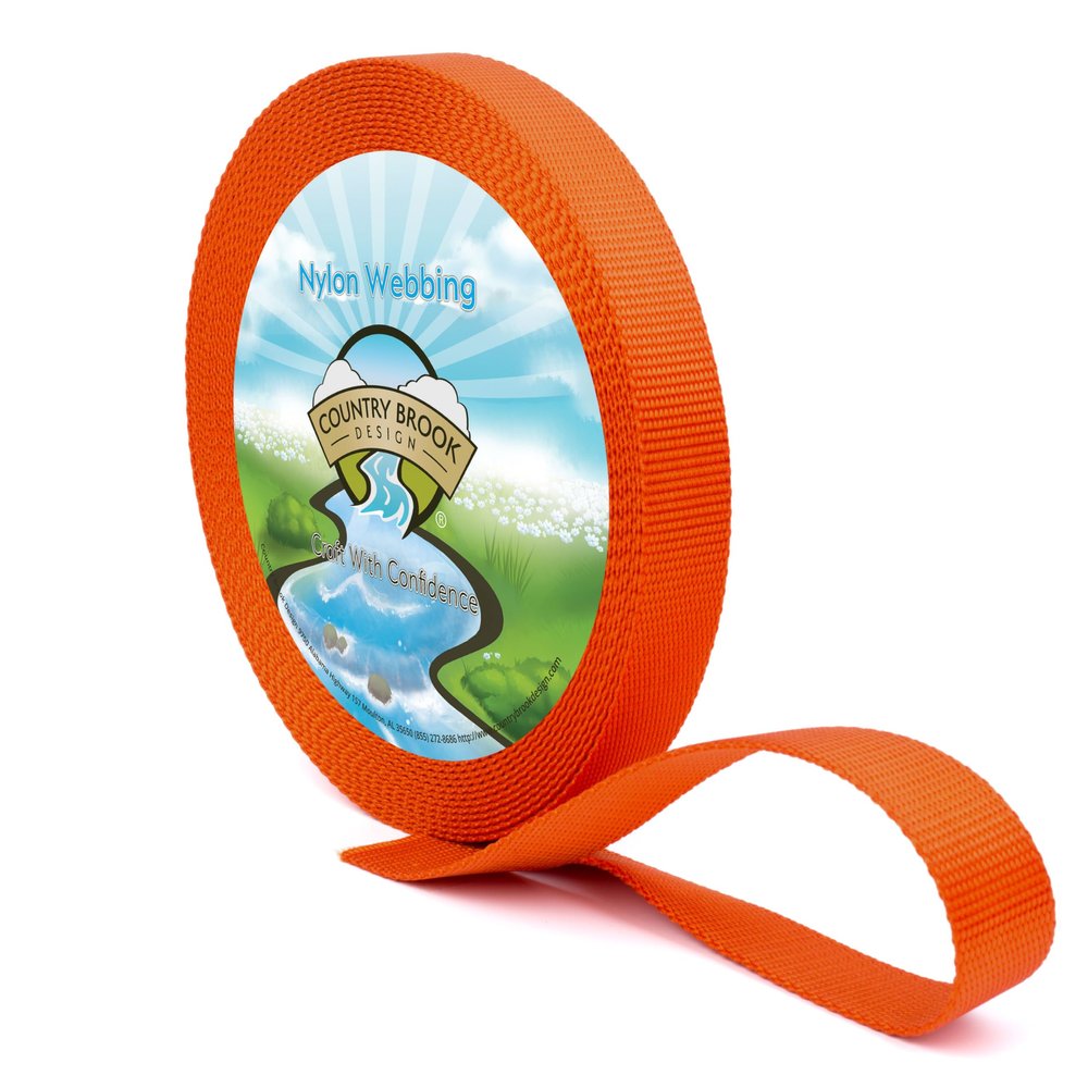 Country Brook Design - Nylon Webbing 1 Inch Straps for Tactical Goods, Backpack Straps, Loops, Slings, Outdoors, Indoors, Crafting, DIY (Orange, 20 Yards)