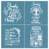 Family Theme Silk Screen Stencils, Reusable Self-Adhesive Silk Screen Transfers Chalk Paint Mesh Transfers Silk Screen Printing Stencils for Painting on Wood, Fabric, Pillow Case, Home Wall view 1