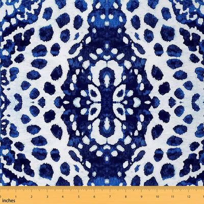 Erosebridal Tie Dye Fabric By The Yard Batiks Upholstery Fabric for Adult Men Women Modern Geometric Lattice Farm Decorative Fabric Blue Black Art Indoor Outdoor Fabric, Blue White, 3 Yards