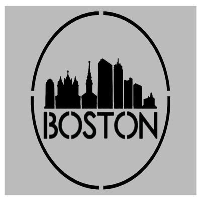 Boston Skyline Reusable Stencil (8.5" x 11" Sheet) for Painting on Walls, Wood, Arts and Crafts (My Custom Stencils)