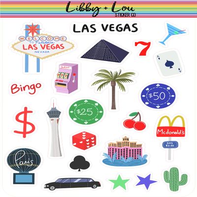 Las Vegas Travel Planner Stickers | Libby and Lou Sticker Co