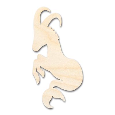Unfinished Wood Capricorn Sea Goat Shape Zodiac Craft up to 46" 10" / 1/2"
