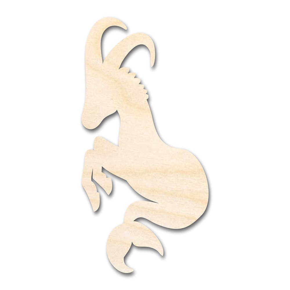 Unfinished Wood Capricorn Sea Goat Shape Zodiac Craft up to 46" 10" / 1/2"