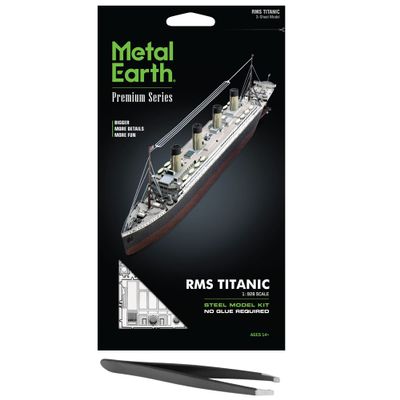 Metal Earth Fascinations Premium Series RMS Titanic Ship 3D Metal Model Kit Bundle with Tweezers