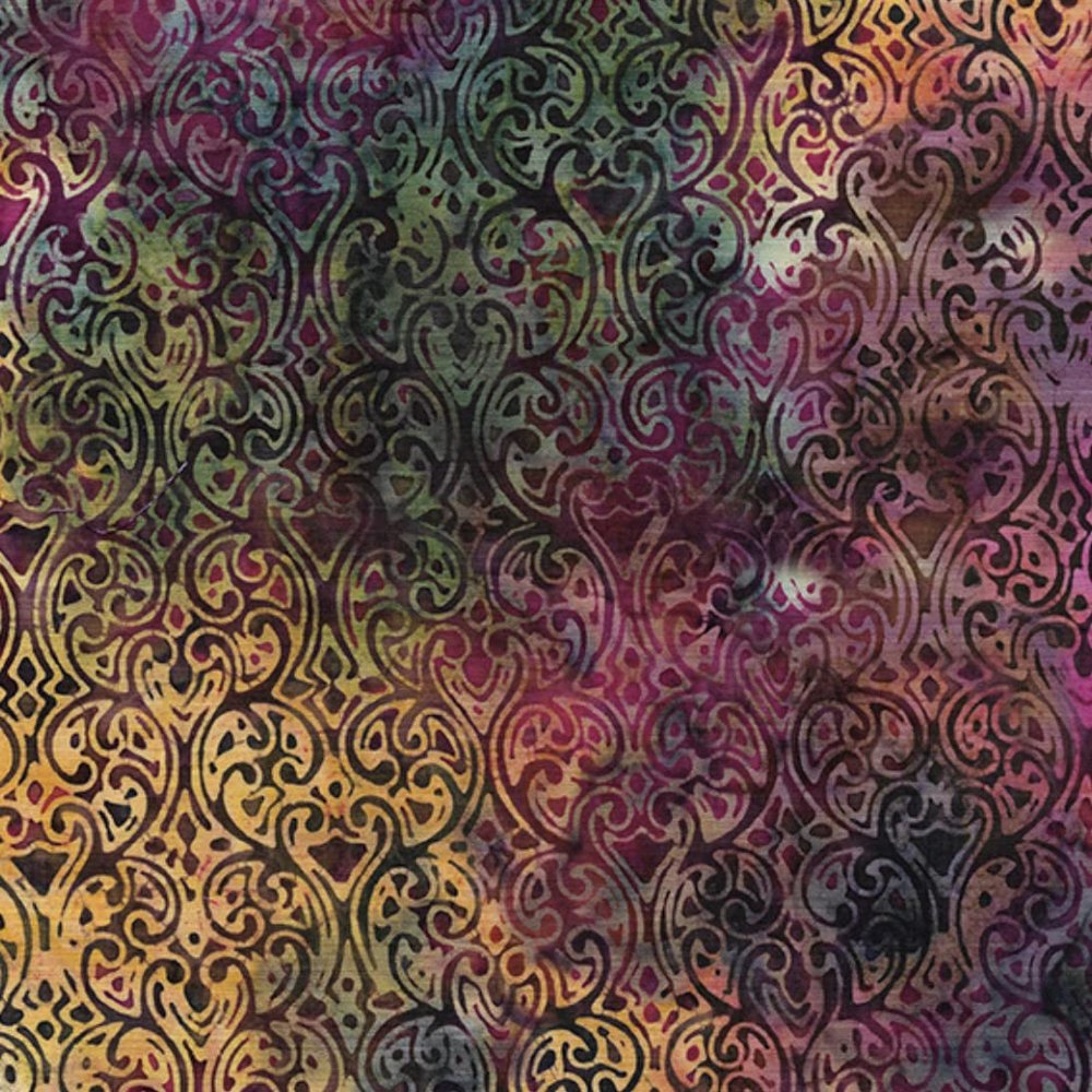 Ornate Hearts - Multi Purple Green Concord - 112213880 - Island Batik - Midnight Glow