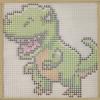 Latch Hook Kits Rug for Kids Printed Canvas Green Dinosaur DIY Handmade Carpet Crochet Yarn Embroidery Needlework Hook Latch Kit Rug Cover Christmas Home Decoration 30x30cm view 2