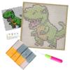 Latch Hook Kits Rug for Kids Printed Canvas Green Dinosaur DIY Handmade Carpet Crochet Yarn Embroidery Needlework Hook Latch Kit Rug Cover Christmas Home Decoration 30x30cm view 3
