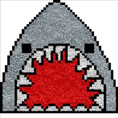 Special Shape Latch Hook Kits Rug for Kids Shark Printed Canvas DIY Handmade Carpet Crochet Yarn Embroidery Needlework Hook Latch Kit Rug Cover Christmas Home Decoration 30x30cm