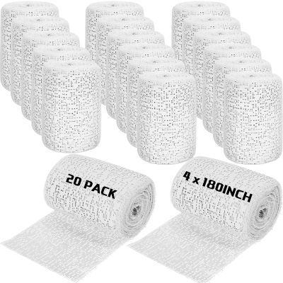 Nuogo 20 Pack Plaster Cloth Gauze Bandages Rolls Plaster Strips Bulk for Crafts Art Project Body Molds Mask Making Scenery Construction Sculptures Belly Cast Each Roll 5 Yards 4 x 180 Inch