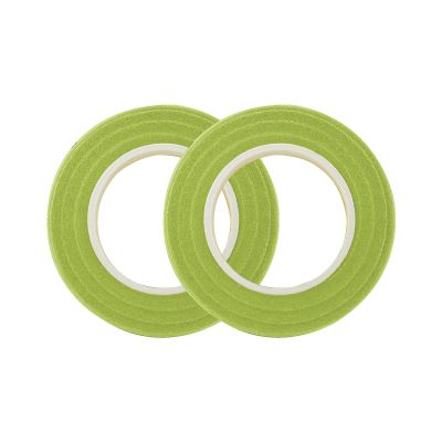 Haibinsuo Flower Tapes Floral Arranging Stem Wrap Tape Sticky for Party 2 Roll Light Green