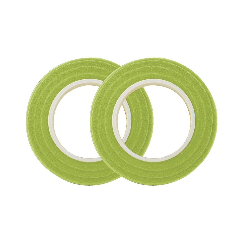 Haibinsuo Flower Tapes Floral Arranging Stem Wrap Tape Sticky for Party 2 Roll Light Green