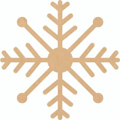 Blank Snowflake Wood 16" Cutout, Unfinished MDF Snowflake Shape 1/4"