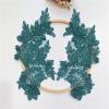 HXSCOO 1 Pair Lace Applique Patch Motif Wedding Dress Applique DIY Bridal Headdress Lace Fabric (Color : Green) view 1