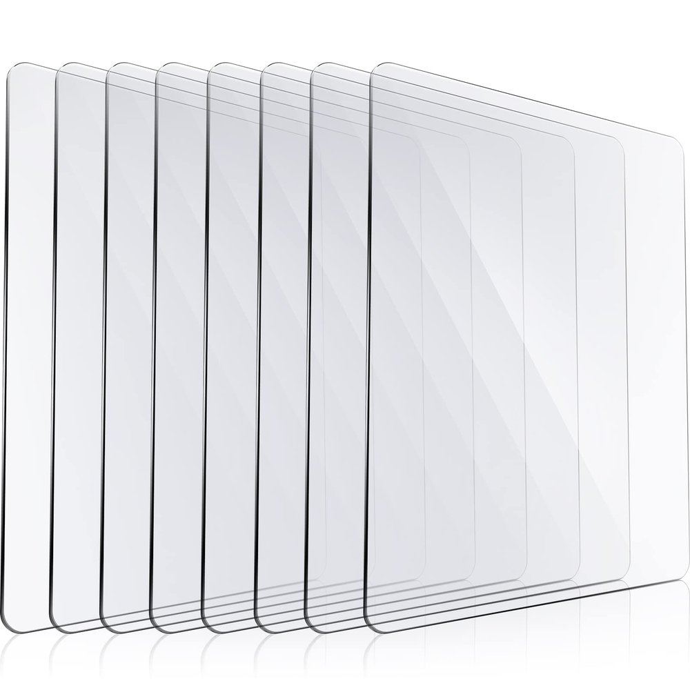 Blulu 8 Pieces Transparent Acrylic Cutting Pads, 8.7x6.1x0.1 Inch Die Cutting Plates for Small Die-Cutting Machines, Embossing Craft Pads for DIY Scrapbooking Card Making (8.7 x 6.1 Inch)