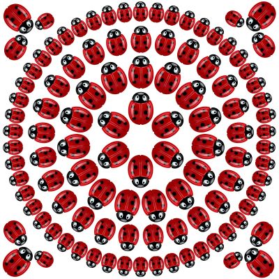 100 Pieces Tiny Resin Ladybugs Decor 0.55''-0.98'' 3 Sizes Mini Ladybugs Ornaments Miniature Figurines Craft for DIY Fairy Garden Dollhouse Micro Landscaping Wreath Cake Home Decoration Party