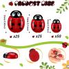 100 Pieces Tiny Resin Ladybugs Decor 0.55''-0.98'' 3 Sizes Mini Ladybugs Ornaments Miniature Figurines Craft for DIY Fairy Garden Dollhouse Micro Landscaping Wreath Cake Home Decoration Party view 3