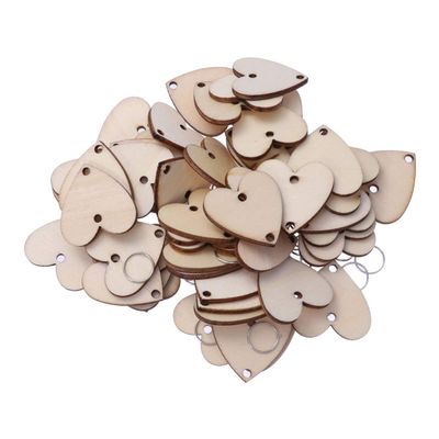 NOLITOY 50pcs Heart Wooden Slices for Calendar Unfinished Craft Tags Iron for Birthday Reminders Anniversaries and Home Decoration