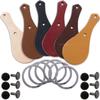 Holstex Leather Key Fob Kit - Cowhide - Color Variety Pack - (8-9oz) - Rivet (Black Finish) - Key Ring (Nickel Finish) - (USA Made) - (6 Pack) view 1