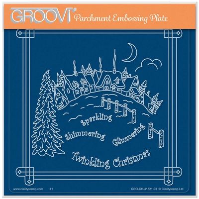 Clarity Stamps - Linda Williams' Twinkling Christmas - Christmas Treasures A5 Square Groovi Plate, Clear