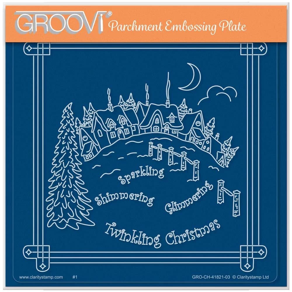 Clarity Stamps - Linda Williams' Twinkling Christmas - Christmas Treasures A5 Square Groovi Plate, Clear