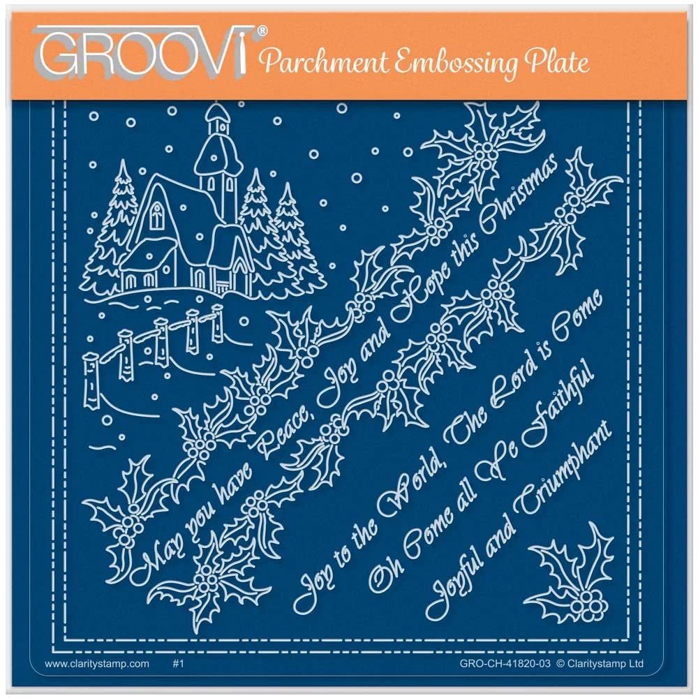 Clarity Stamps - Linda Williams' Peace, Joy & Hope - Christmas Treasures A5 Square Groovi Plate, Clear
