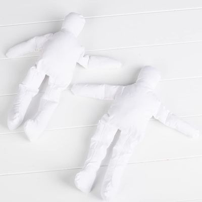 Factory Direct Craft Group of 2 Cloth Doll Body Blank Models - Pre-Stuffed Natural Muslin Doll Bodies for Making Therapy Reiki Energy Dolls, Angels, Scarecrows, and Primitive Dolls (12 Inches)