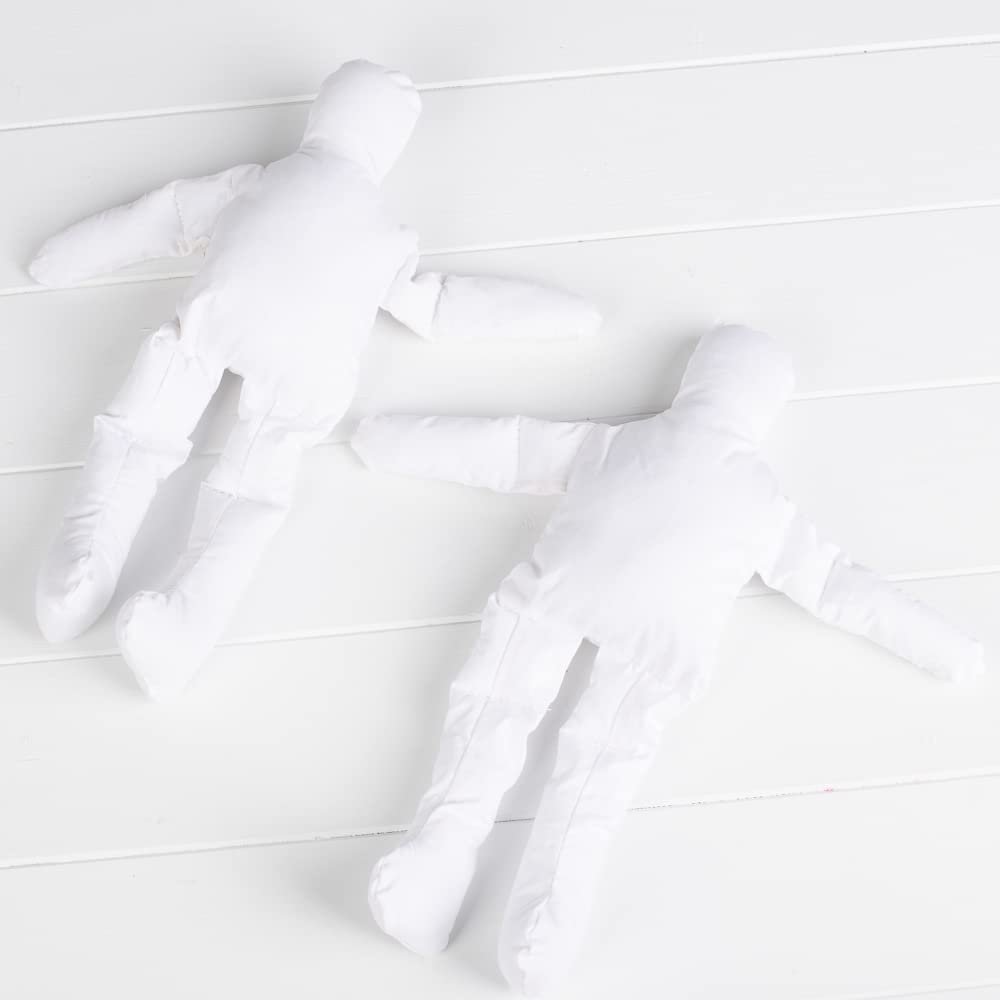 Factory Direct Craft Group of 2 Cloth Doll Body Blank Models - Pre-Stuffed Natural Muslin Doll Bodies for Making Therapy Reiki Energy Dolls, Angels, Scarecrows, and Primitive Dolls (12 Inches)