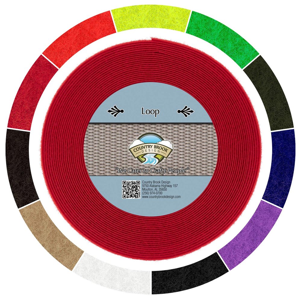 Country Brook Design - Red Sew On Loop Only (1 inch, 50 Yards)
