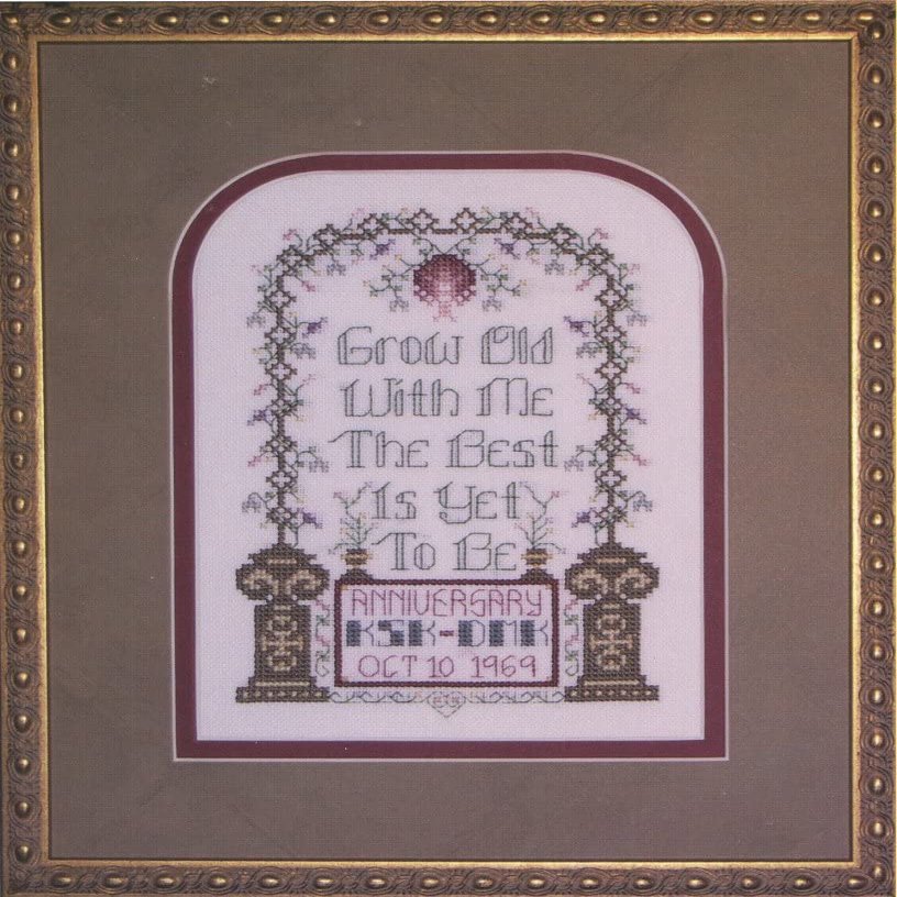 Rosewood Manor S-1129 Grow Old with Me Anniversary or Wedding Sampler Chart by Karen Kluba