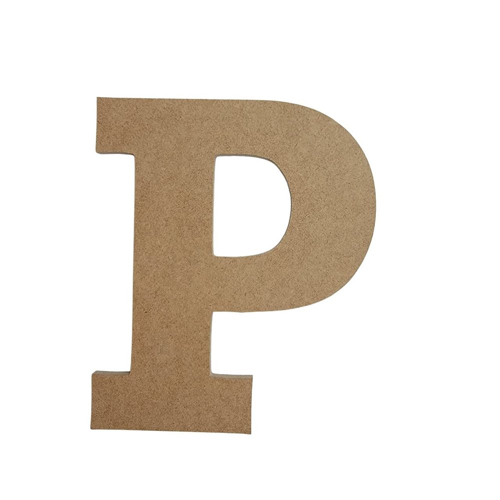 16" Wooden Craft Letter P Unfinished, Rockwell Font, Craft Cutout on 1-4" MDF