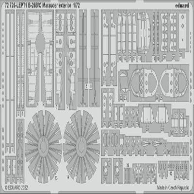 Eduard EDU72726 1/72 Martin B-26B/C Malauder Exterior Etched Parts for Hasegawa Plastic Model Parts