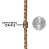 5 MM Round Braided Leather Cord - Bracelets, Necklaces, and Other Crafts - Red Brown - 10 Yards view 4
