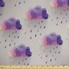 Ambesonne Geometric Faux Suede Fabric by The Yard, Retro Triangle Pattern Geometric Art Mosaic Rain Drops on Polka Dots Print, for Indoor Outdoor DIY Projects Upholstery, 2 Yards, Purple Grey Pink view 1
