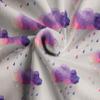 Ambesonne Geometric Faux Suede Fabric by The Yard, Retro Triangle Pattern Geometric Art Mosaic Rain Drops on Polka Dots Print, for Indoor Outdoor DIY Projects Upholstery, 2 Yards, Purple Grey Pink view 4