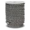 5 MM Round Braided Leather Cord - Bracelets, Necklaces, and Other Crafts - Grey - 10 Yards view 1