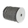 5 MM Round Braided Leather Cord - Bracelets, Necklaces, and Other Crafts - Grey - 10 Yards view 2