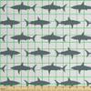 Ambesonne Sea Animals Faux Suede Fabric by The Yard, Sharks Swimming Horizontal Silhouettes Powerful Dangerous Wild Life, for Indoor Outdoor DIY Projects Upholstery, 2 Yards, Charcoal Grey White view 3