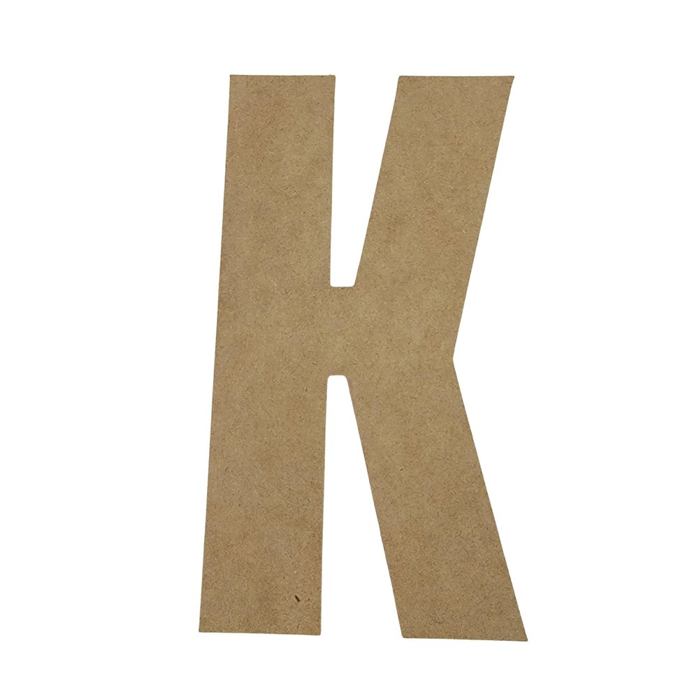 22" Wooden Superhero Letter K Unfinished, American Captain Font, Craft Cutout on 1-4" MDF