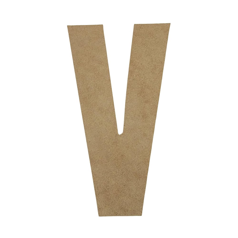 22" Wooden Superhero Letter V Unfinished, American Captain Font, Craft Cutout on 1-4" MDF