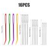 16pcs Large-Eye Blunt Needle, Plastic Bent Tapestry Needle, Stainless Steel Yarn Knitting Needles Sewing Needles Wool Needle Hand Knitting Needle Sewing Knitting Needle for Crochet Projects (2 Styles) view 2