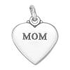 Mom 2-Sided Heart 925 Solid Sterling Silver Charm Pendant Bracelet Jewelry Making Supply view 1