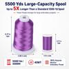 Simthread 5500Yds Embroidery Thread 5000M, 40WT Polyester Machine Embroidery Thread, High-Yardage Spool for Brother, Singer, Janome, Babylock, Husqvarna, Home & Commercial Machines, Violet 613 view 2