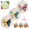 Santune 3 Pack Embroidery Kit for Beginners Adults Cross Stitch Kits with Butterfly Patterns and Instructions,DIY Hand Crafts with 1 Hoop,Threads and 6 Needles view 1