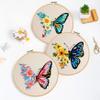 Santune 3 Pack Embroidery Kit for Beginners Adults Cross Stitch Kits with Butterfly Patterns and Instructions,DIY Hand Crafts with 1 Hoop,Threads and 6 Needles view 2