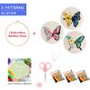 Santune 3 Pack Embroidery Kit for Beginners Adults Cross Stitch Kits with Butterfly Patterns and Instructions,DIY Hand Crafts with 1 Hoop,Threads and 6 Needles view 3